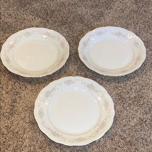 Johann Haviland Bavaria Germany  Delicate Floral 10” Dinner Plates Set Of 3